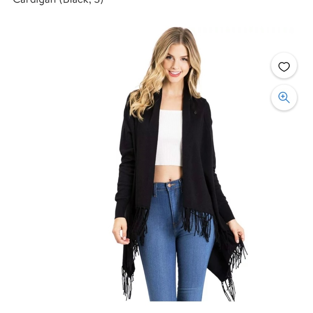 Love tree fringe poncho cardigan